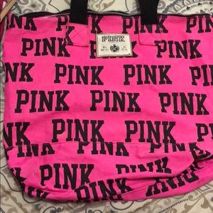 Used PINK tote with zipper